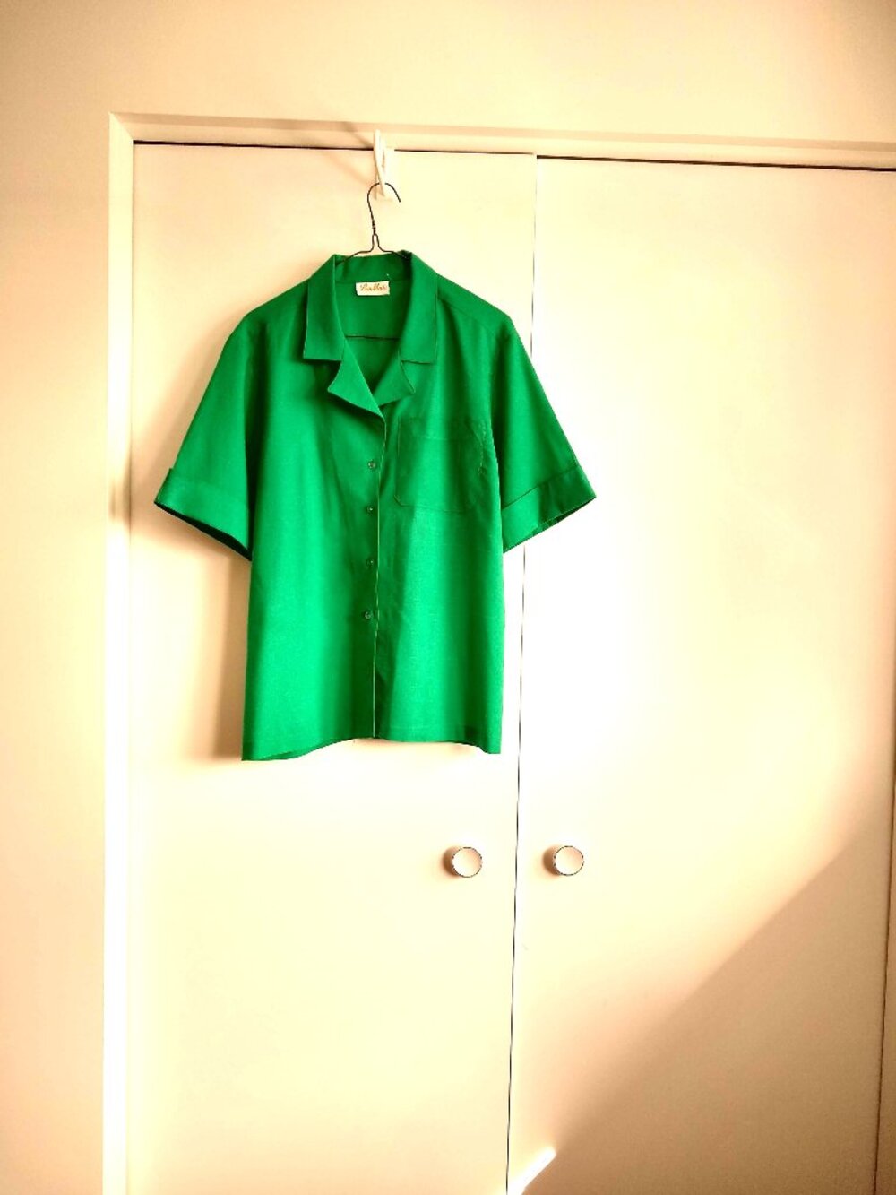 vintage 80s short sleeve silk button down shirt